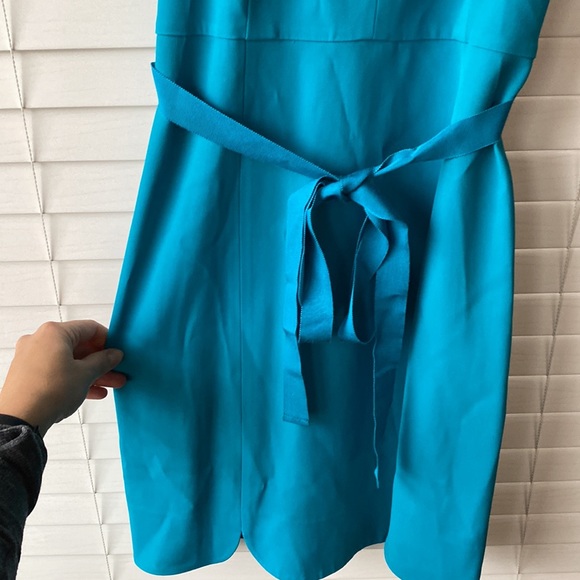 Draper James Turquoise Dress Sleeveless Scalloped Tie Waist Size 4 - Picture 5 of 10